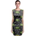 Green Vampire Mouth - Halloween Modern Decor Sleeveless Velvet Midi Dress View1