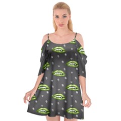 Green Vampire Mouth - Halloween Modern Decor Cutout Spaghetti Strap Chiffon Dress by ConteMonfrey