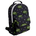 Green Vampire Mouth - Halloween Modern Decor Flap Pocket Backpack (Large) View2