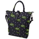 Green Vampire Mouth - Halloween Modern Decor Buckle Top Tote Bag View1