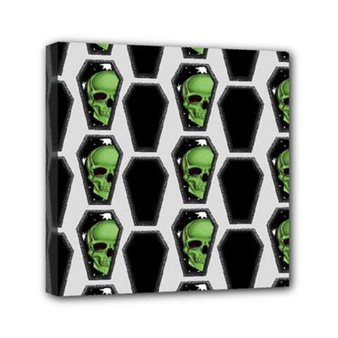 Coffins And Skulls - Modern Halloween Decor  Mini Canvas 6  X 6  (stretched) by ConteMonfrey