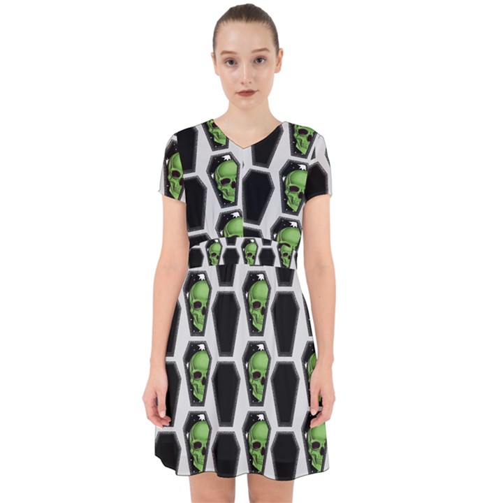 Coffins And Skulls - Modern Halloween Decor  Adorable in Chiffon Dress