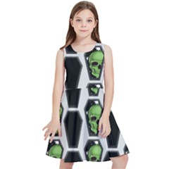 Coffins And Skulls - Modern Halloween Decor  Kids  Skater Dress by ConteMonfrey