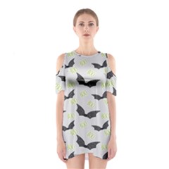 Boo! Bat Rain - Halloween Decor  Shoulder Cutout One Piece Dress by ConteMonfrey