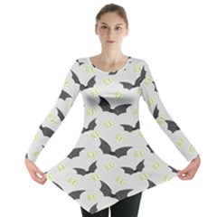 Boo! Bat Rain - Halloween Decor  Long Sleeve Tunic  by ConteMonfrey