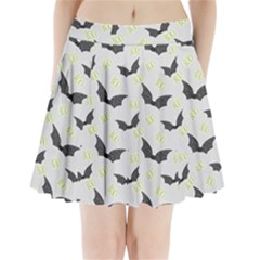 Boo! Bat Rain - Halloween Decor  Pleated Mini Skirt by ConteMonfrey