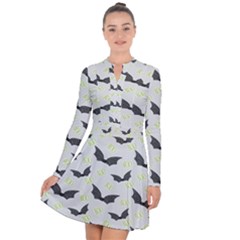 Boo! Bat Rain - Halloween Decor  Long Sleeve Panel Dress by ConteMonfrey