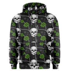 Green Roses And Skull - Romantic Halloween   Men s Core Hoodie by ConteMonfrey