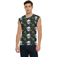 Green Roses And Skull - Romantic Halloween   Men s Raglan Cap Sleeve Tee by ConteMonfrey