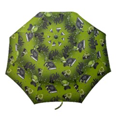 Ocultism Wicca Real Witch Halloween  Folding Umbrellas by ConteMonfrey