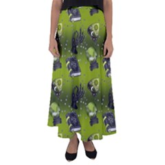 Ocultism Wicca Real Witch Halloween  Flared Maxi Skirt by ConteMonfrey