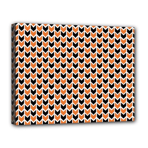 Halloween Plaids Arrow Canvas 14  X 11  (stretched) by ConteMonfrey