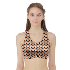 Halloween Plaids Arrow Sports Bra With Border by ConteMonfrey