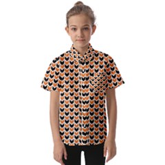 Halloween Plaids Arrow Kids  Short Sleeve Shirt by ConteMonfrey