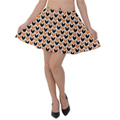 Halloween Plaids Arrow Velvet Skater Skirt by ConteMonfrey