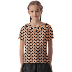 Halloween Plaids Arrow Kids  Frill Chiffon Blouse by ConteMonfrey