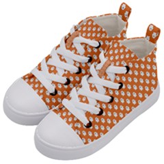 Cute Little Ghosts Halloween Theme Kids  Mid-top Canvas Sneakers by ConteMonfrey