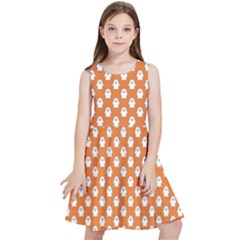 Cute Little Ghosts Halloween Theme Kids  Skater Dress by ConteMonfrey