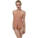 Cute Little Ghosts Halloween Theme Go with the Flow One Piece Swimsuit View1