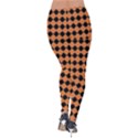 Halloween Black Orange Plaids Velvet Leggings View2