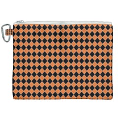 Halloween Black Orange Plaids Canvas Cosmetic Bag (xxl) by ConteMonfrey