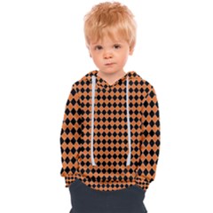 Halloween Black Orange Plaids Kids  Overhead Hoodie