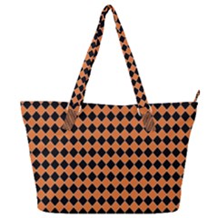 Halloween Black Orange Plaids Full Print Shoulder Bag by ConteMonfrey