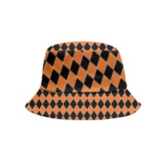 Halloween Black Orange Plaids Inside Out Bucket Hat (kids) by ConteMonfrey