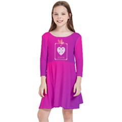 Magenta Heart Special Kids  Quarter Sleeve Skater Dress