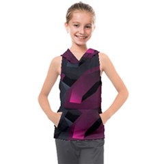 Hexagon Geometric Art Design Kids  Sleeveless Hoodie by Wegoenart