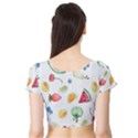 Fruit Summer Vitamin Watercolor Short Sleeve Crop Top View2