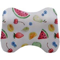 Fruit Summer Vitamin Watercolor Head Support Cushion by Wegoenart