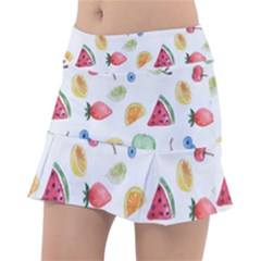 Fruit Summer Vitamin Watercolor Classic Tennis Skirt by Wegoenart