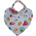 Fruit Summer Vitamin Watercolor Giant Heart Shaped Tote View2