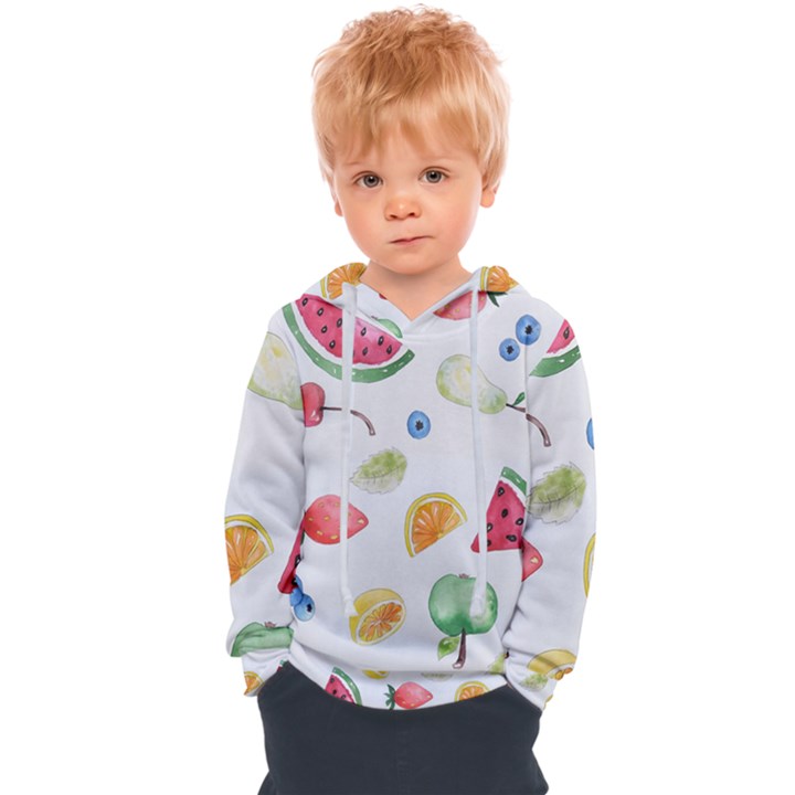 Fruit Summer Vitamin Watercolor Kids  Overhead Hoodie