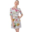 Fruit Summer Vitamin Watercolor Belted Shirt Dress View1