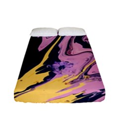 Pink Black And Yellow Abstract Painting Fitted Sheet (full/ Double Size) by Wegoenart