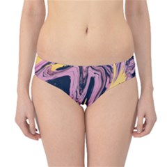 Pink Black And Yellow Abstract Painting Hipster Bikini Bottoms