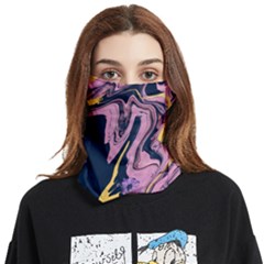 Pink Black And Yellow Abstract Painting Face Covering Bandana (two Sides) by Wegoenart