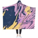 Pink Black And Yellow Abstract Painting Wearable Blanket View2