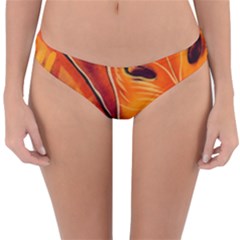 Orange Leaves Nature Pattern Reversible Hipster Bikini Bottoms by Wegoenart