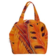 Orange Leaves Nature Pattern Boxy Hand Bag