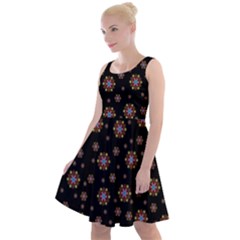 Mandala Drawing Artistic Model Knee Length Skater Dress by Wegoenart