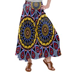 Kaleidoscope Mandala Colorful Satin Palazzo Pants by Wegoenart