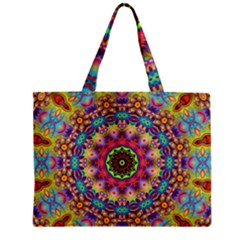 Rosette Mandala Ornament Wallpaper Zipper Mini Tote Bag by Wegoenart