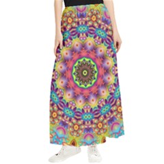 Rosette Mandala Ornament Wallpaper Maxi Chiffon Skirt by Wegoenart