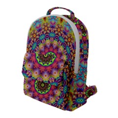 Rosette Mandala Ornament Wallpaper Flap Pocket Backpack (large) by Wegoenart