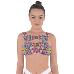 Rosette Mandala Ornament Wallpaper Bandaged Up Bikini Top by Wegoenart