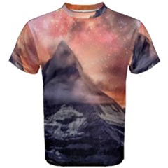 Mountain Cosmos Universe Nature Men s Cotton Tee by Wegoenart