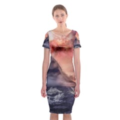 Mountain Cosmos Universe Nature Classic Short Sleeve Midi Dress by Wegoenart